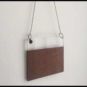 MM6 by Maison Martin Margiela wood/plexi necklace